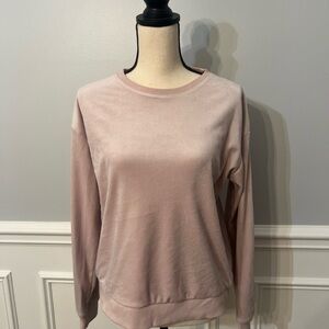Banana Republic Women’s M Sweater/Sweatshirt Velvet Velour Blush Pink Pullover
